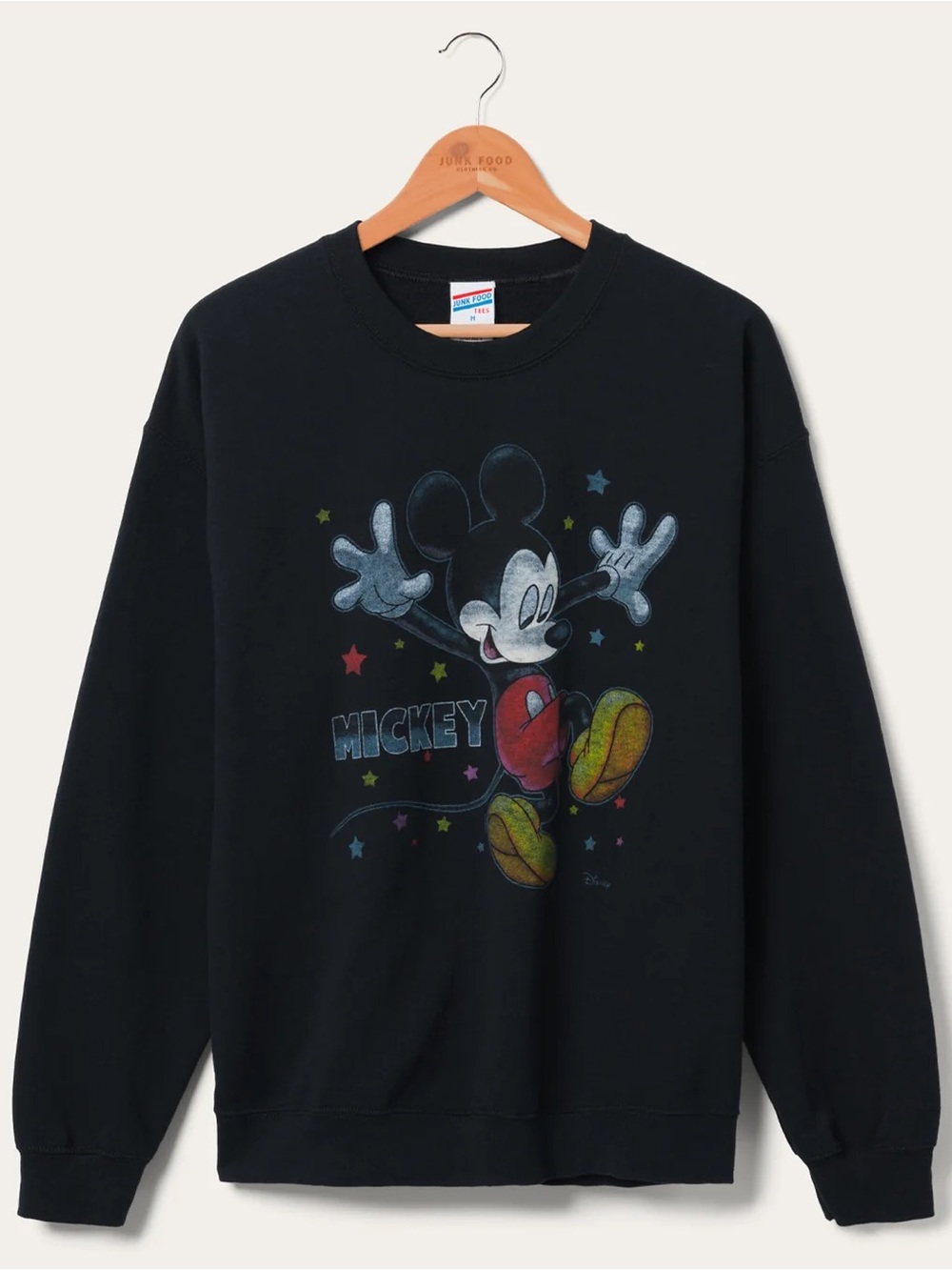 Junk Food Clothing Mickey Stars Flea Market Crew Fleece S SMALL NEW WITHOUT TAGS
